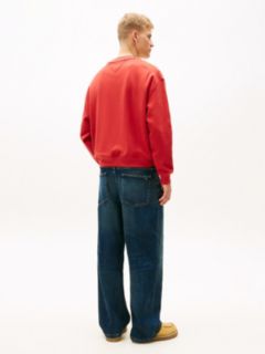 90s Logo Appliqué Fleece Sweatshirt — Red 4