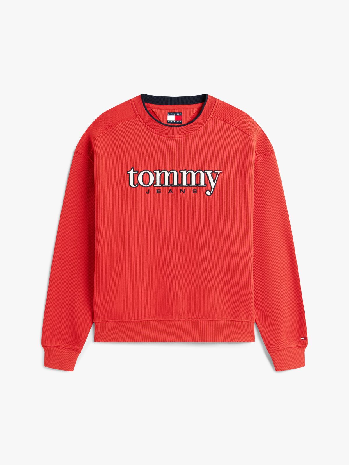 90s Logo Appliqué Fleece Sweatshirt — Red