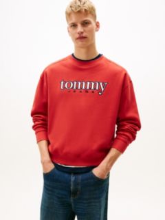 90s Logo Appliqué Fleece Sweatshirt — Red 1