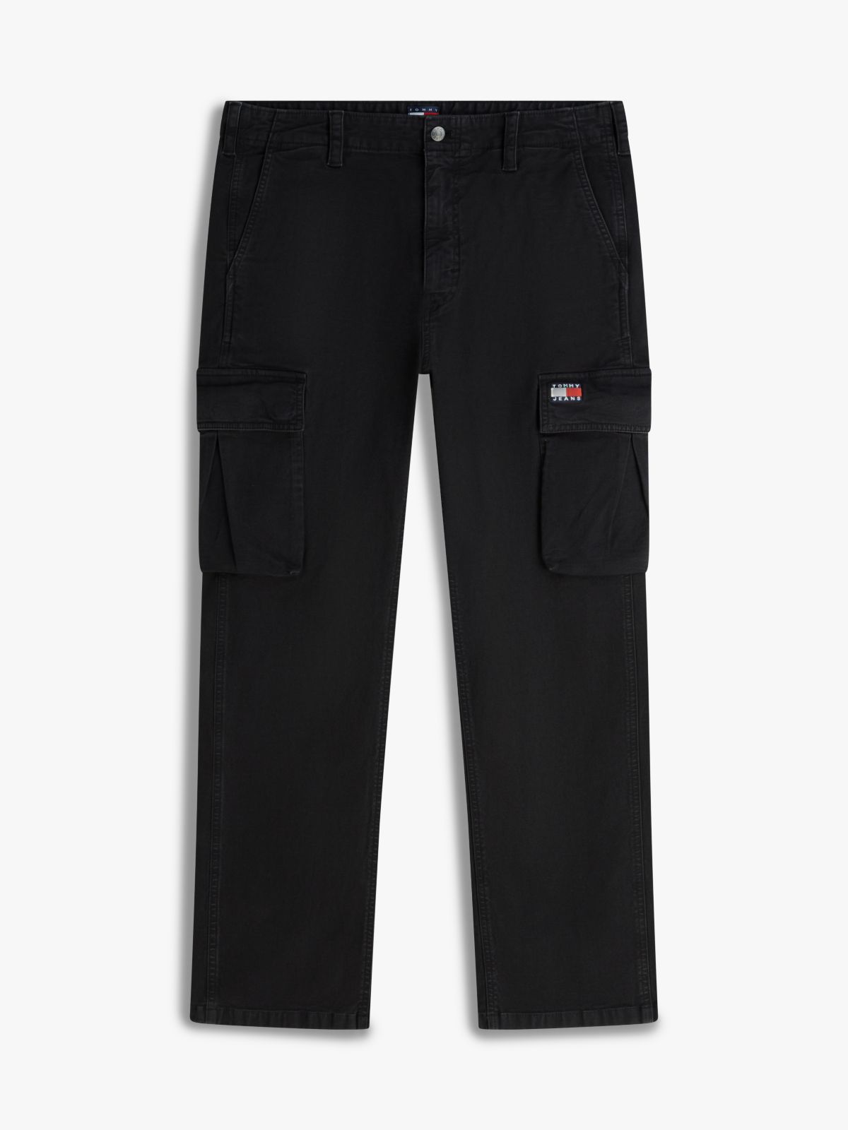 Otis Canvas Straight Cargo Trousers — Black