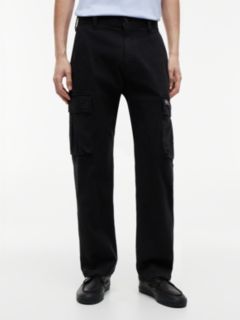 Otis Canvas Straight Cargo Trousers — Black 1