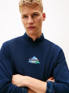 Mountain Logo Embroidery Terry Sweatshirt — Blue 2