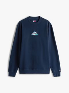 Mountain Logo Embroidery Terry Sweatshirt — Blue 5