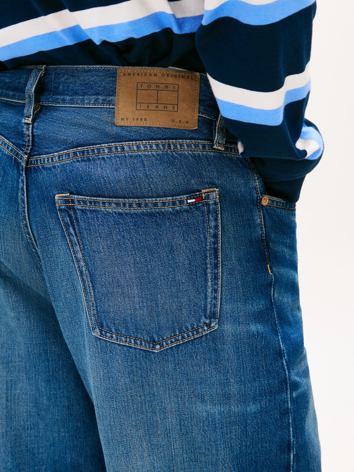 Whiskered Loose Fit Jeans — Blue