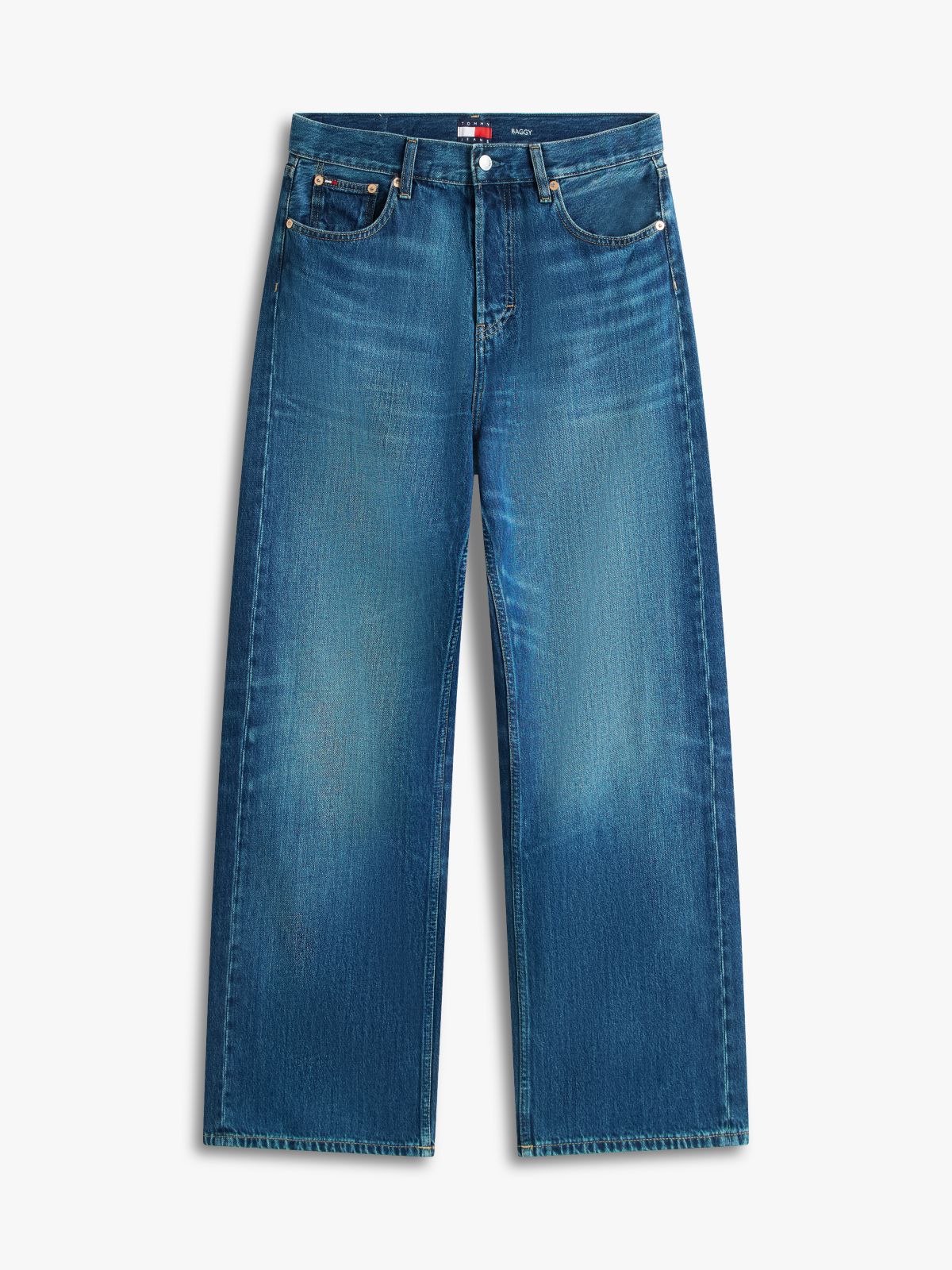 Whiskered Loose Fit Jeans — Blue