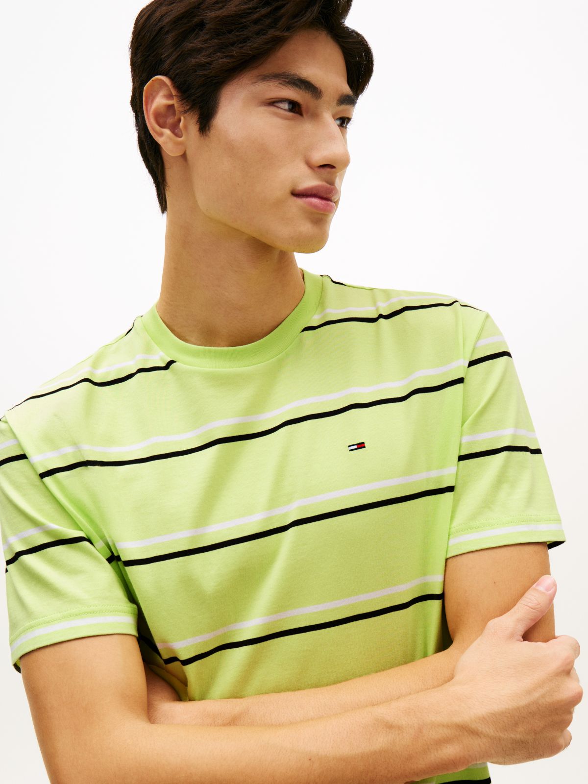 Hilfiger Flag Stripe Relaxed Jersey T-Shirt — Green