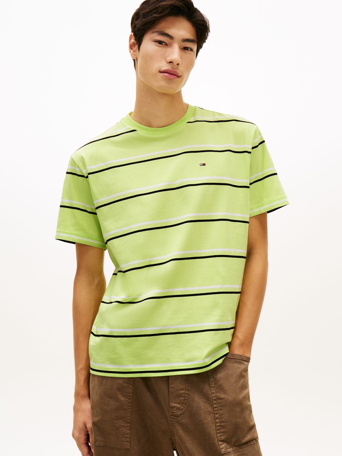 Hilfiger Flag Stripe Relaxed Jersey T-Shirt — Green