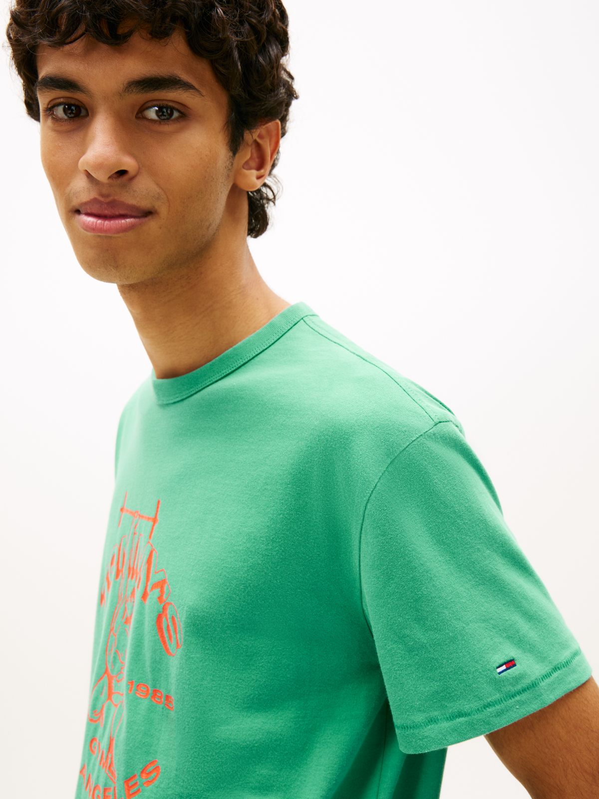 Graphic Peached Jersey T-Shirt — Green