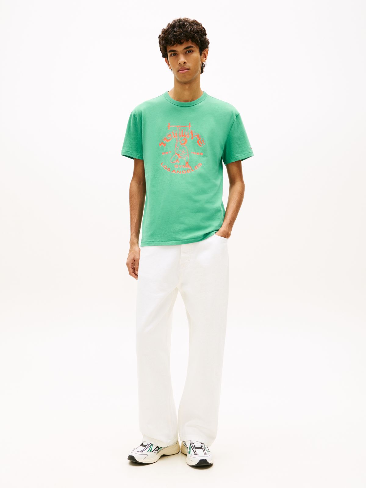 Graphic Peached Jersey T-Shirt — Green