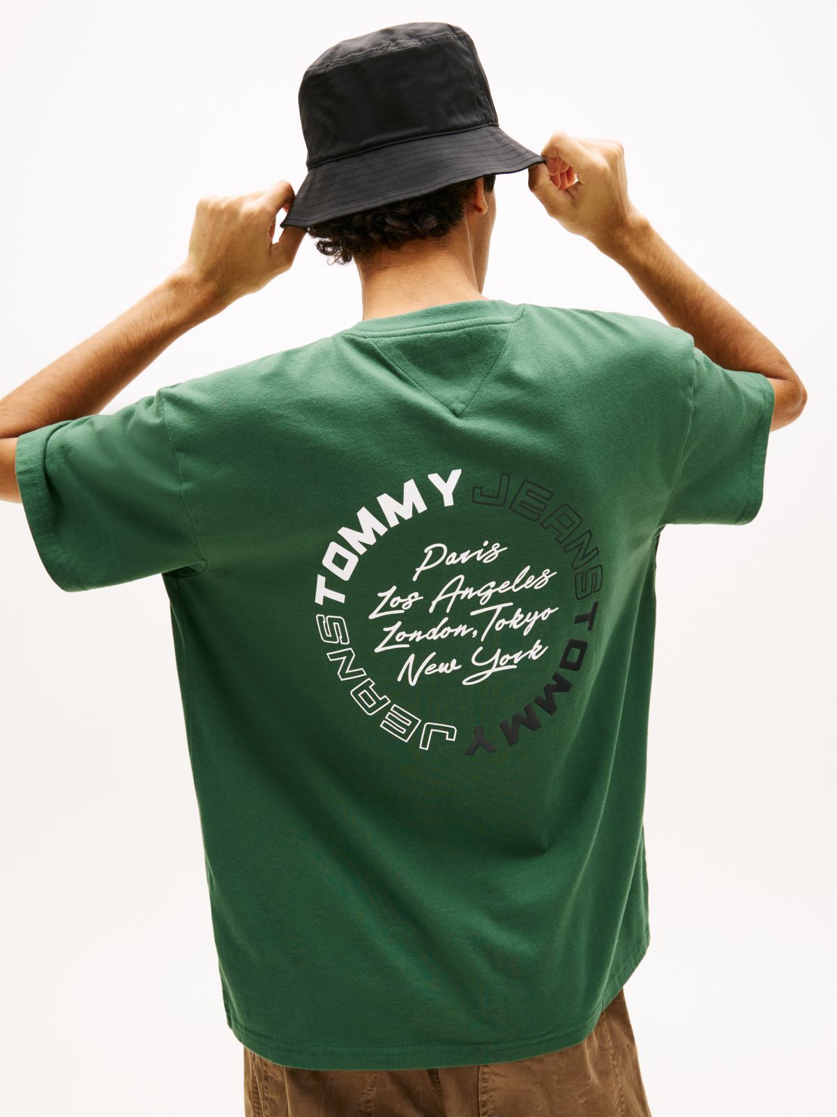 Circular Back Logo Relaxed T-Shirt — Green