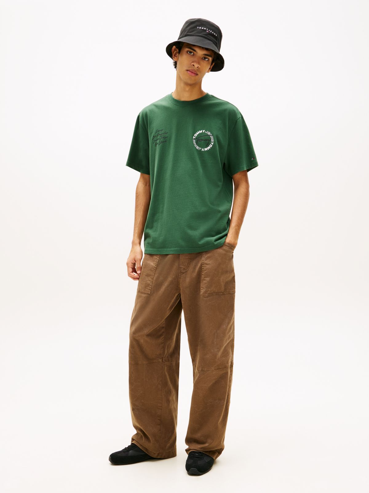 Circular Back Logo Relaxed T-Shirt — Green