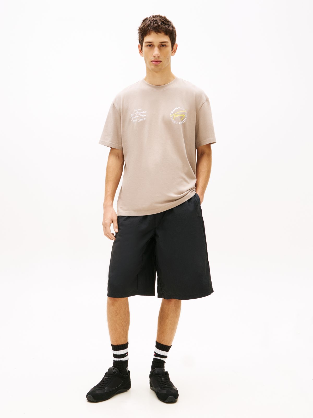 Circular Back Logo Relaxed T-Shirt — Grey