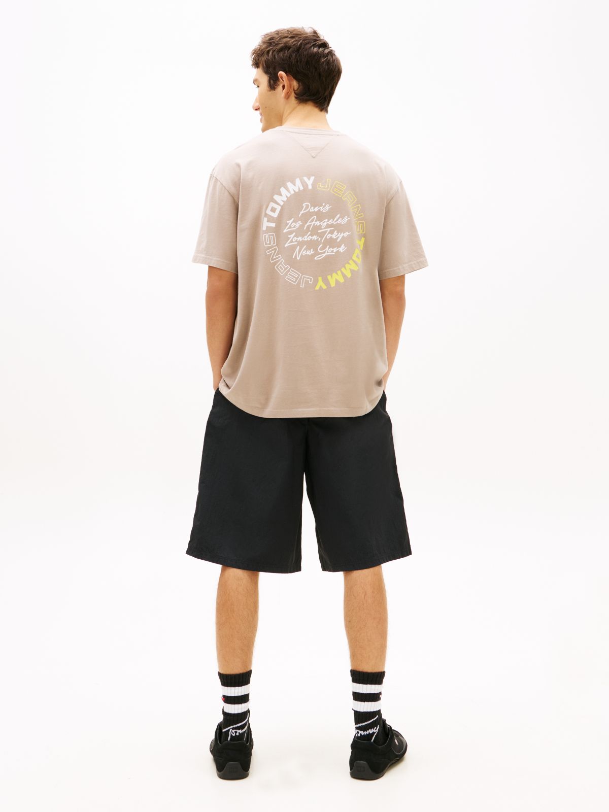 Circular Back Logo Relaxed T-Shirt — Grey