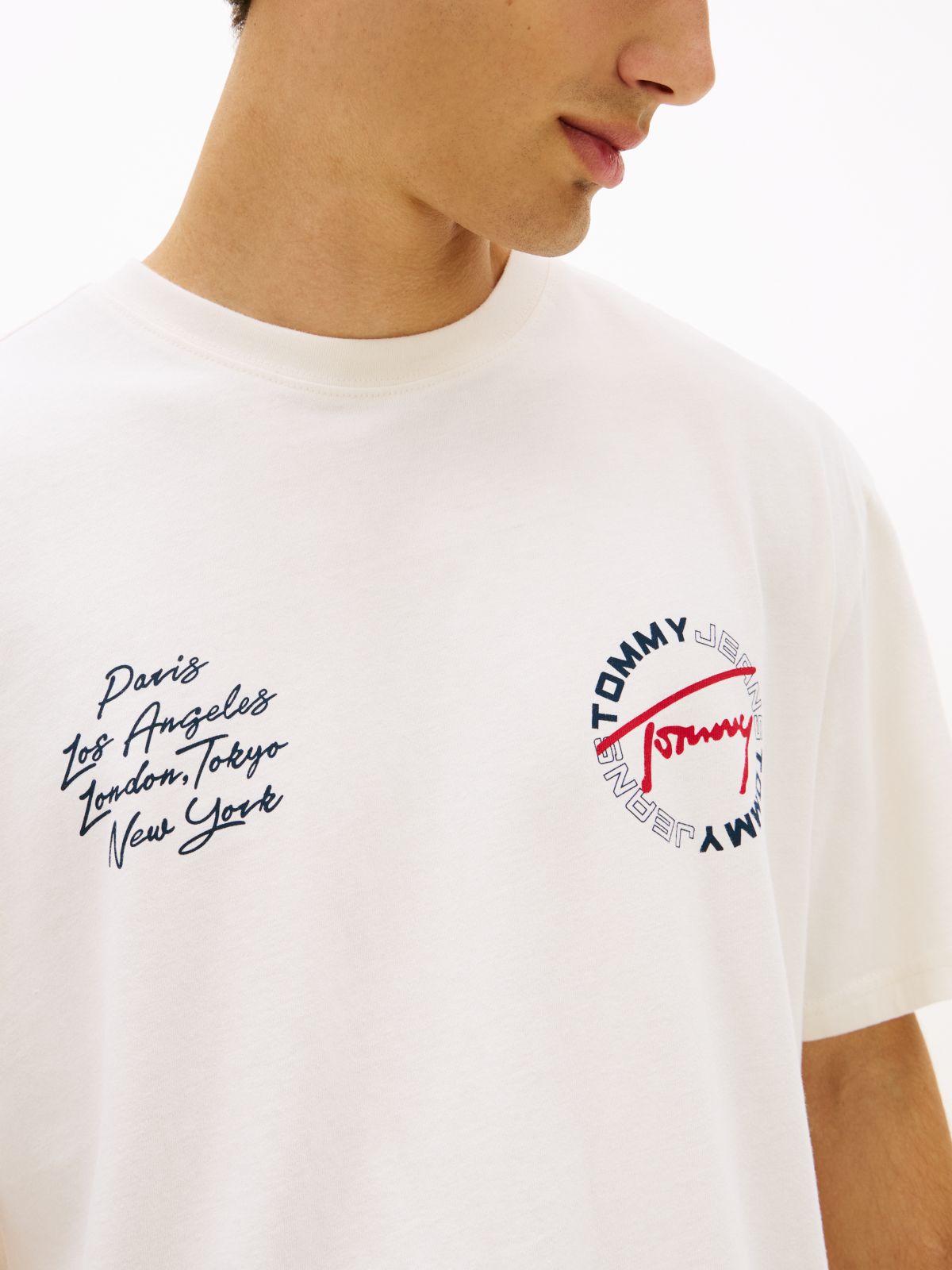 Circular Back Logo Relaxed T-Shirt — White