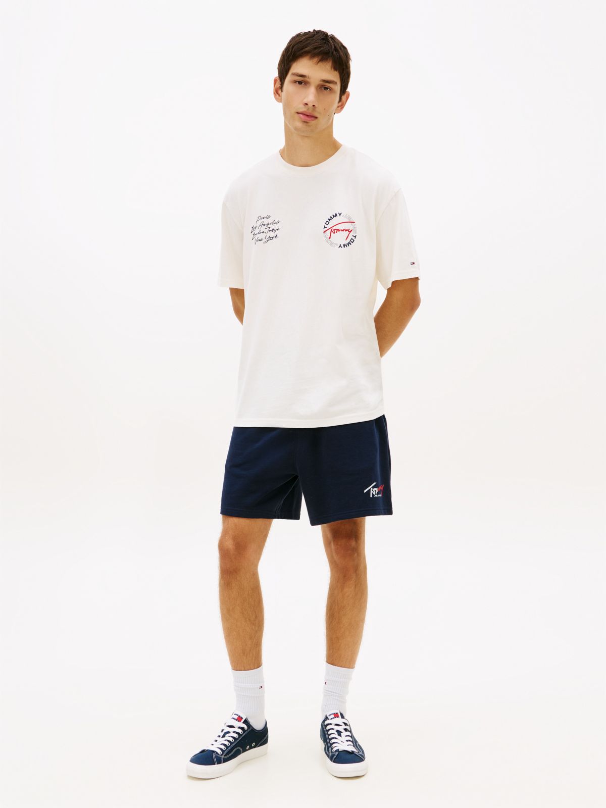 Circular Back Logo Relaxed T-Shirt — White