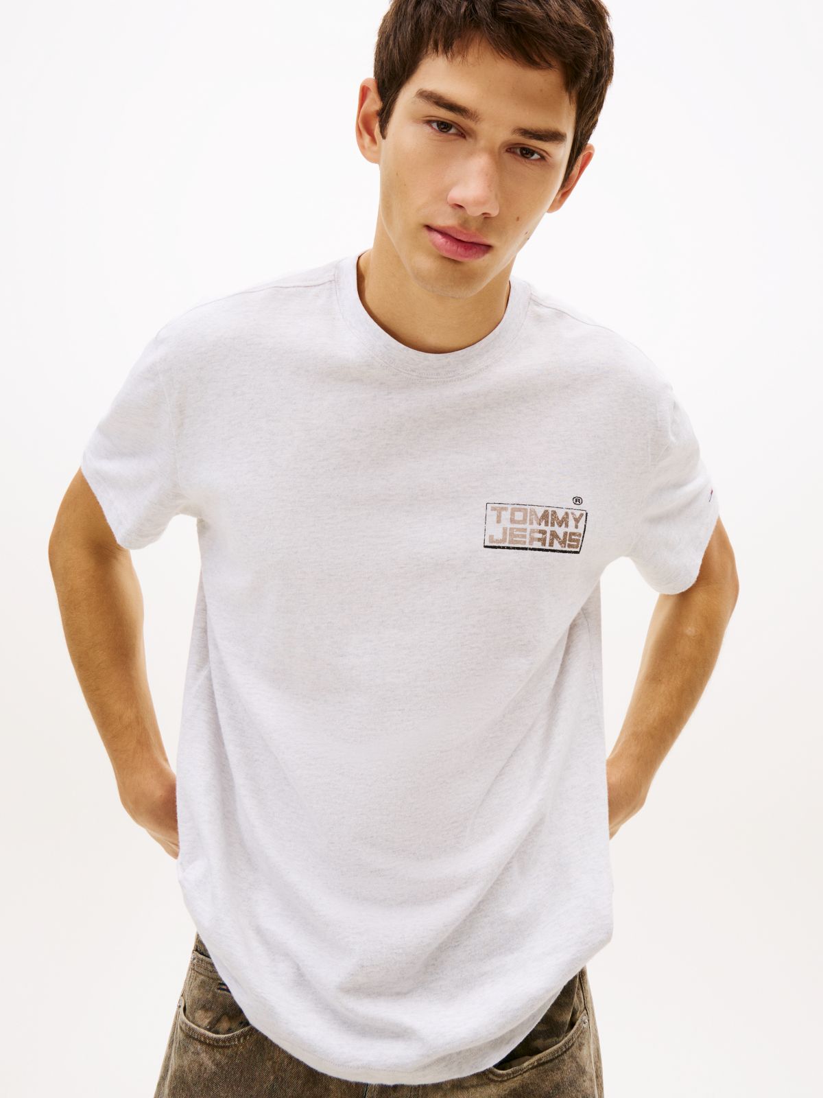 Back Logo Relaxed Jersey T-Shirt — Grey