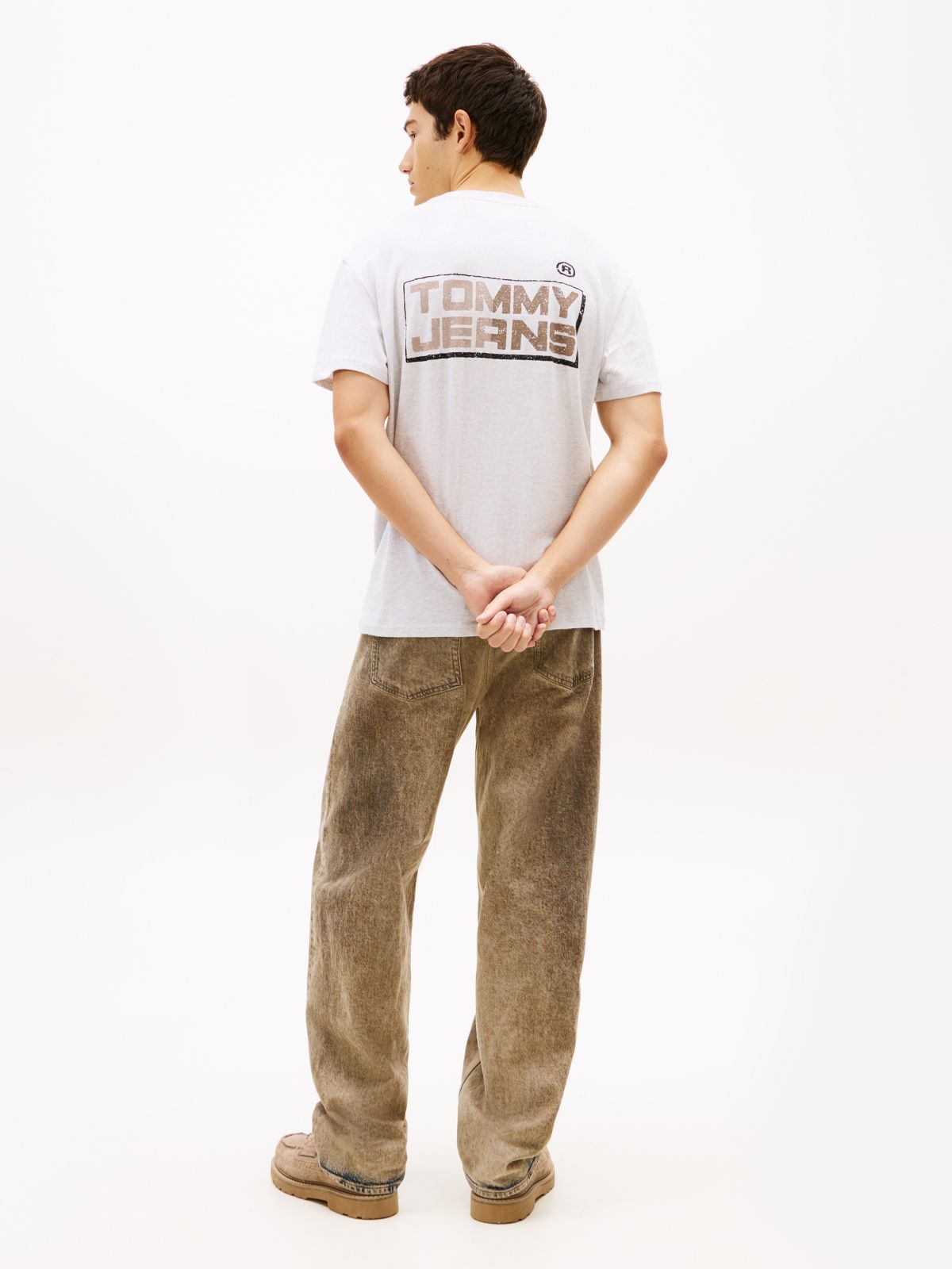 Back Logo Relaxed Jersey T-Shirt — Grey