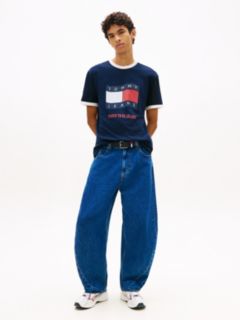 Wavy Flag Textured Jersey T-Shirt — Blue 3