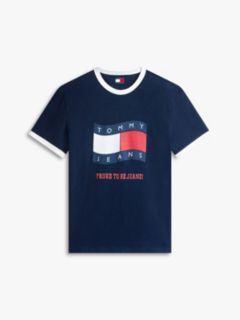 Wavy Flag Textured Jersey T-Shirt — Blue 5
