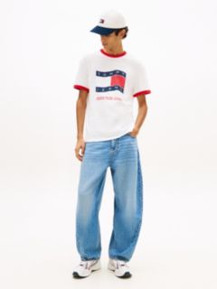 Wavy Flag Textured Jersey T-Shirt — White 3