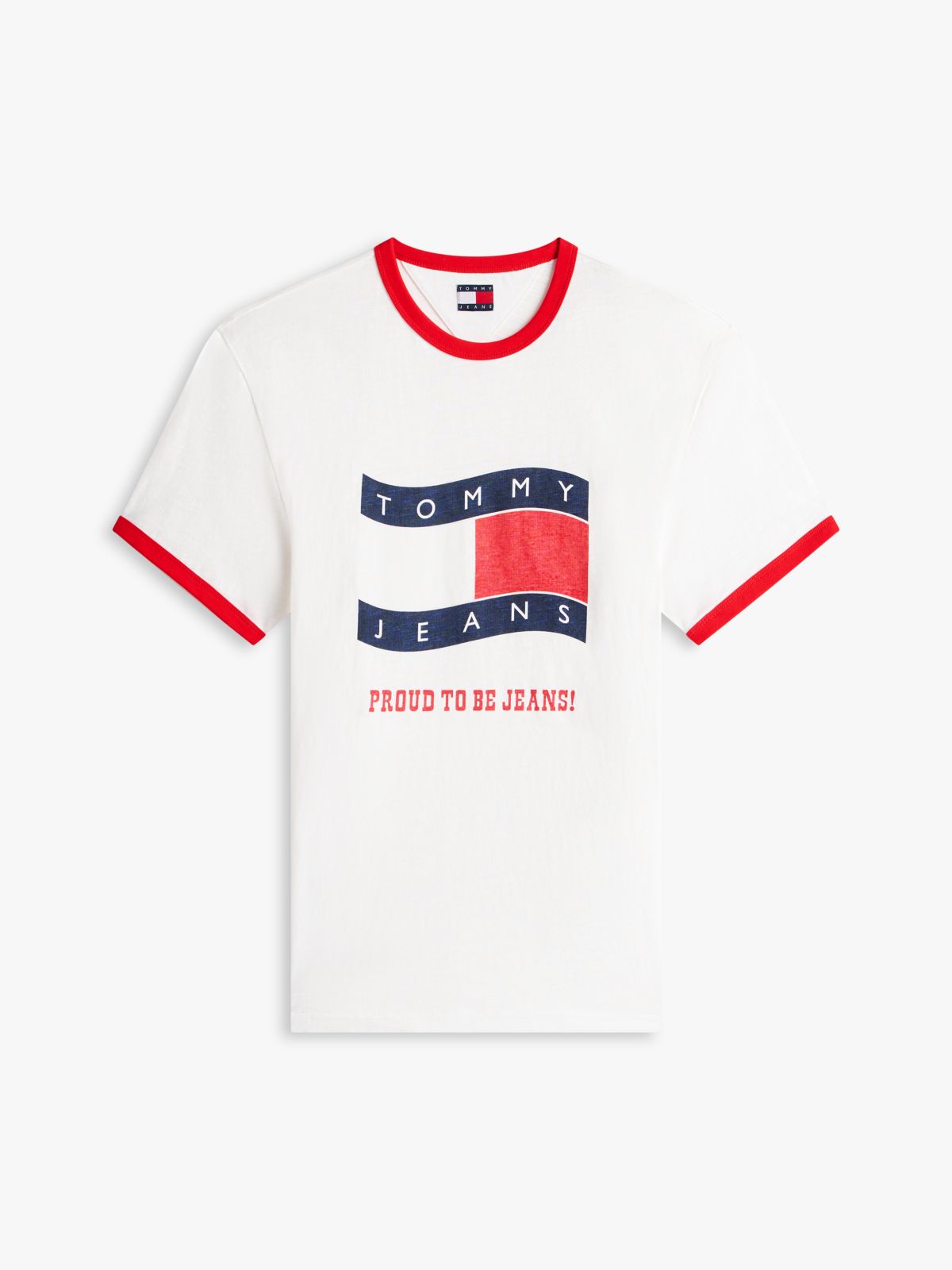 Wavy Flag Textured Jersey T-Shirt — White