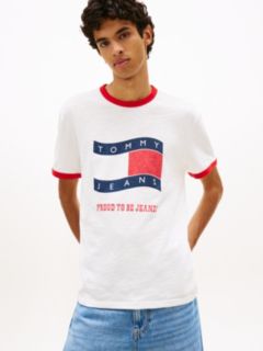Wavy Flag Textured Jersey T-Shirt — White 1