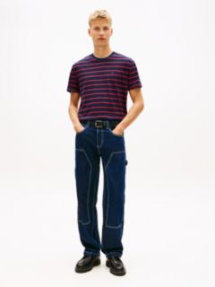 Tommy Flag Stripe Jersey T-Shirt — Blue 3