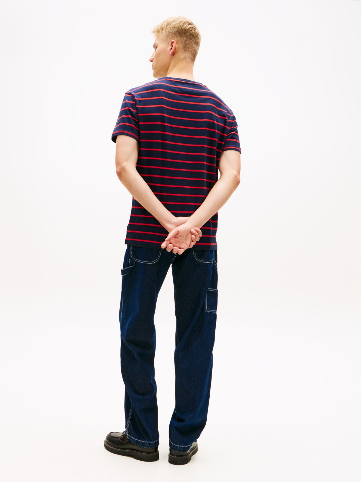 Tommy Flag Stripe Jersey T-Shirt — Blue