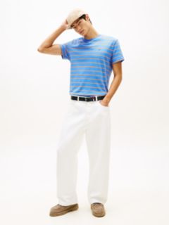 Tommy Flag Stripe Jersey T-Shirt — Blue 3
