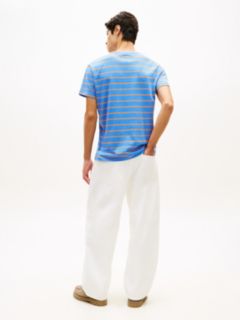 Tommy Flag Stripe Jersey T-Shirt — Blue 4