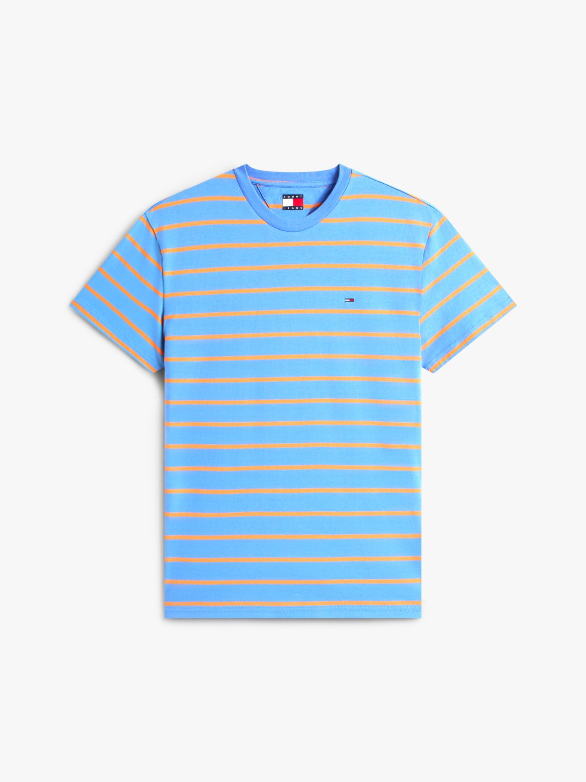 Tommy Flag Stripe Jersey T-Shirt — Blue