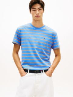 Tommy Flag Stripe Jersey T-Shirt — Blue 1