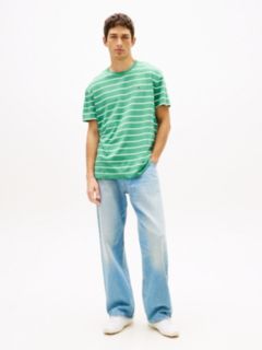 Tommy Flag Stripe Jersey T-Shirt — Green 3