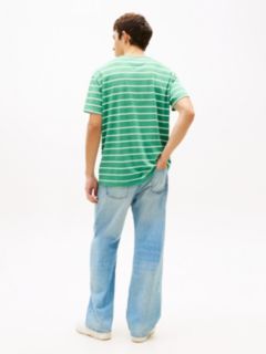 Tommy Flag Stripe Jersey T-Shirt — Green 4