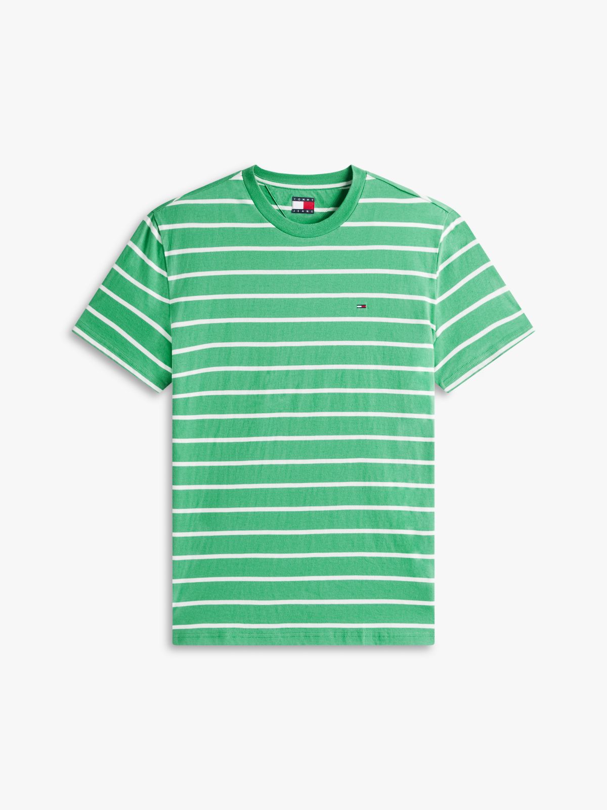 Tommy Flag Stripe Jersey T-Shirt — Green