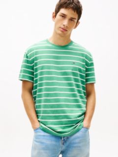 Tommy Flag Stripe Jersey T-Shirt — Green 1