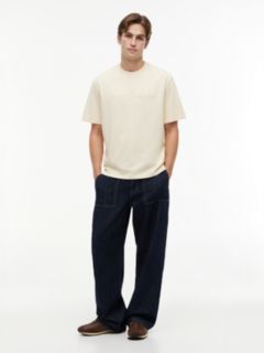 Classic Tonal Logo Oversized T-Shirt — Beige 2