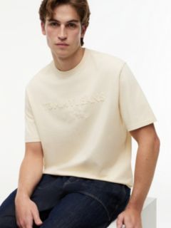 Classic Tonal Logo Oversized T-Shirt — Beige 3