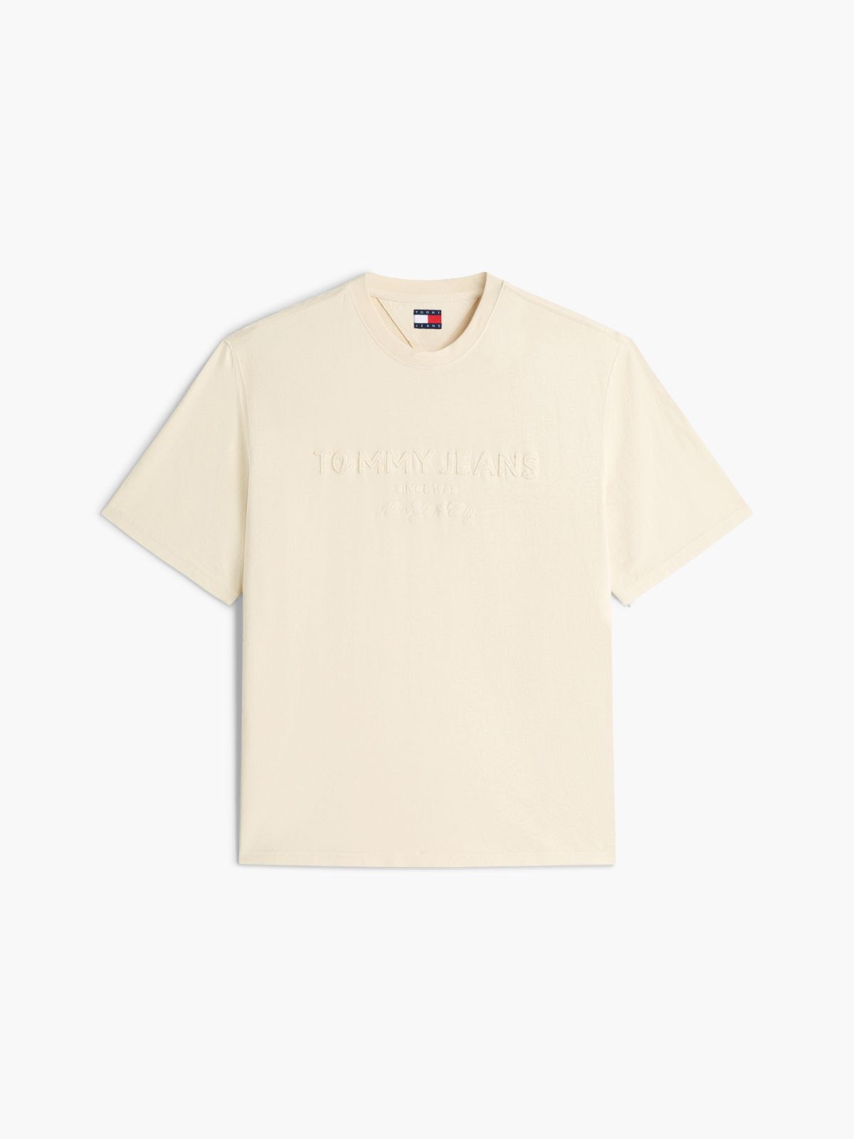 Classic Tonal Logo Oversized T-Shirt — Beige
