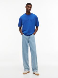 Classic Tonal Logo Oversized T-Shirt — Blue 2