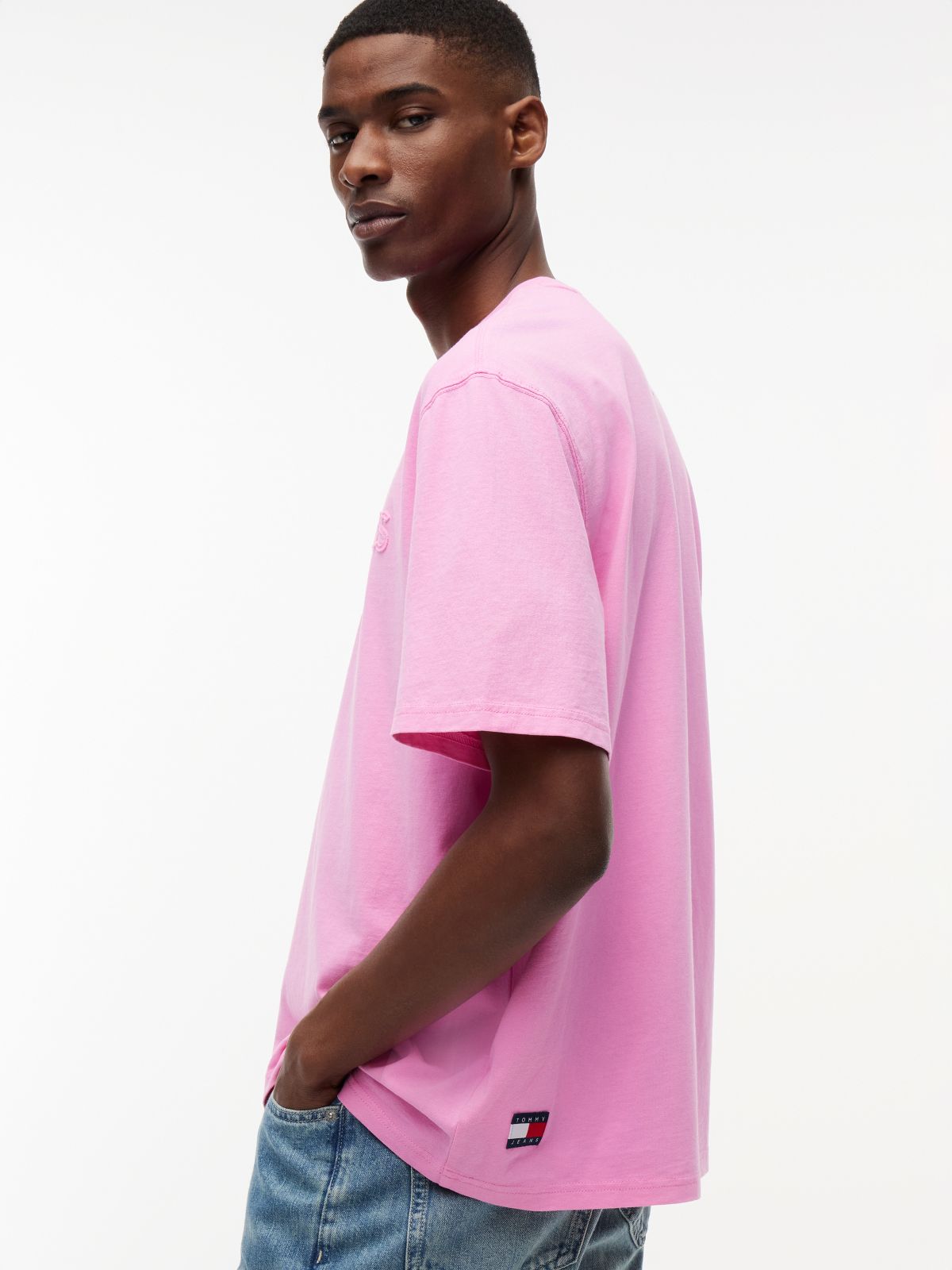 Classic Tonal Logo Oversized T-Shirt — Pink