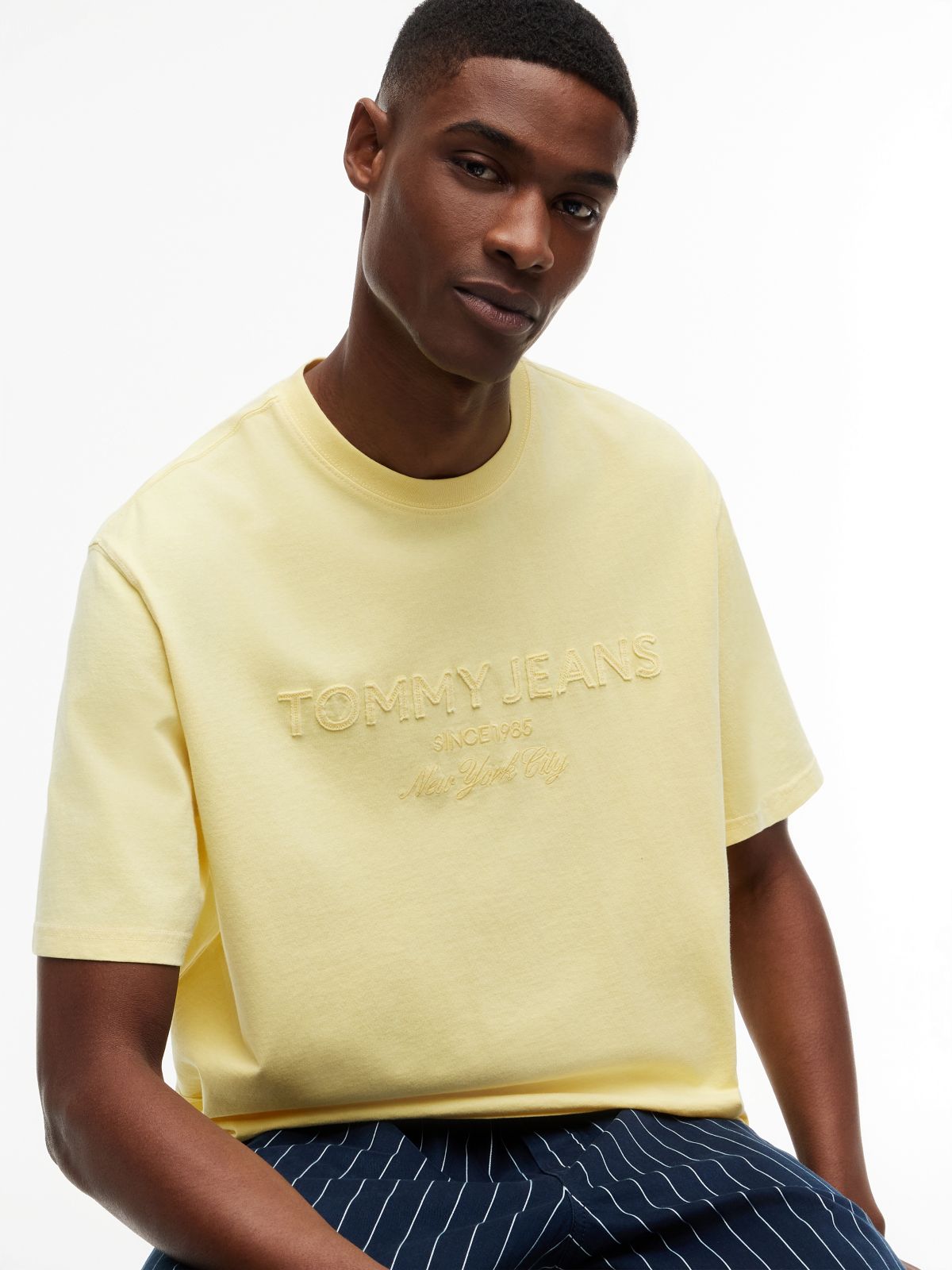 Classic Tonal Logo Oversized T-Shirt — Yellow