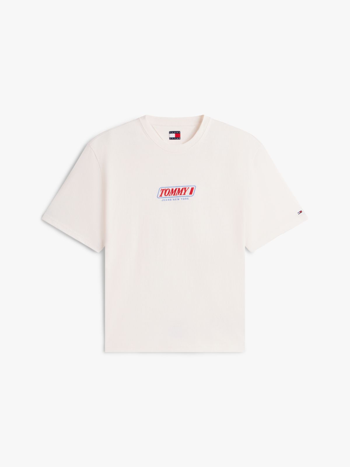 90s Logo Embroidery Jersey T-Shirt — White