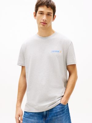 grey vintage back logo jersey t-shirt for men tommy jeans