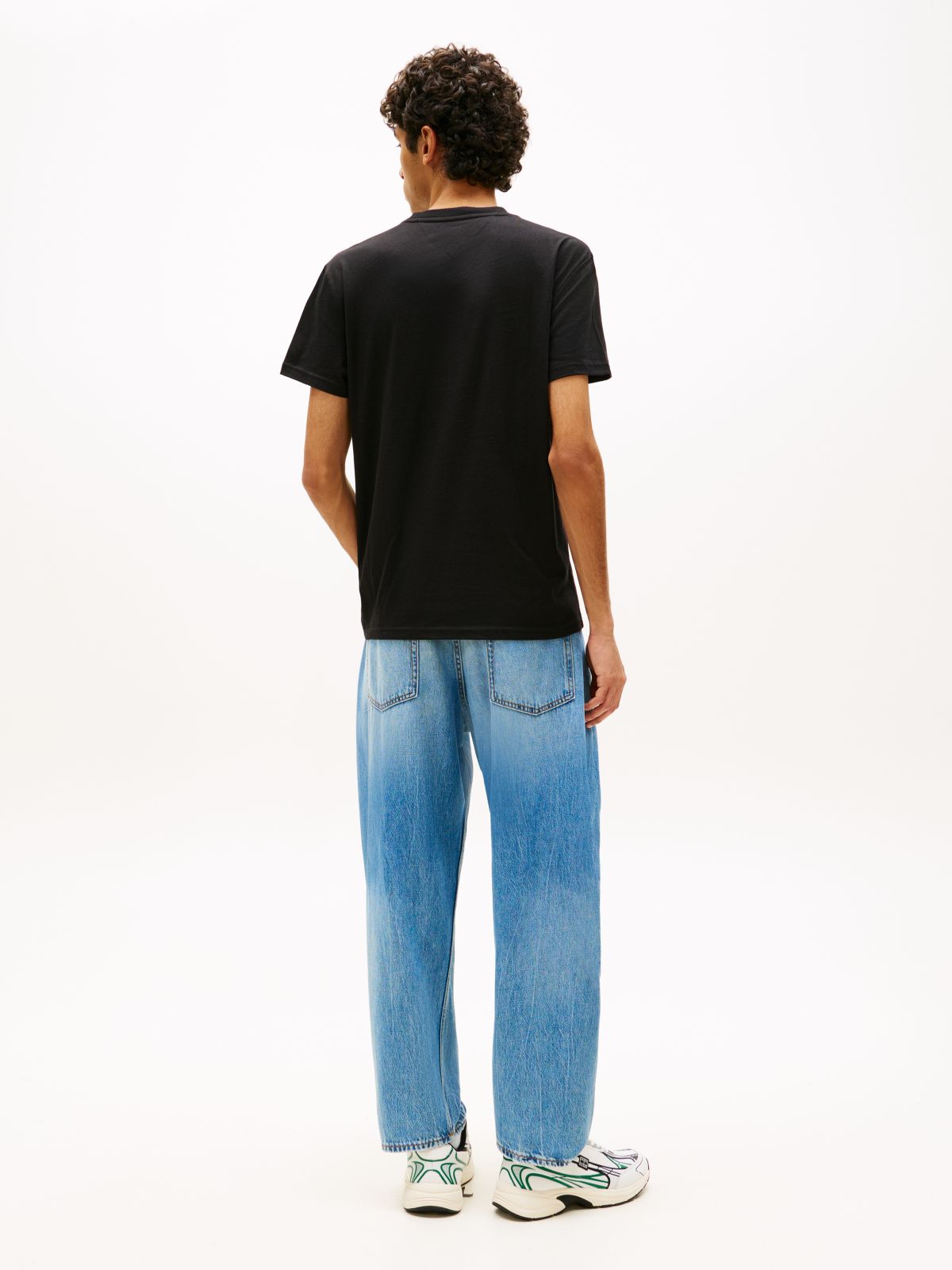 Graphic Crew Neck Jersey T-Shirt — Black