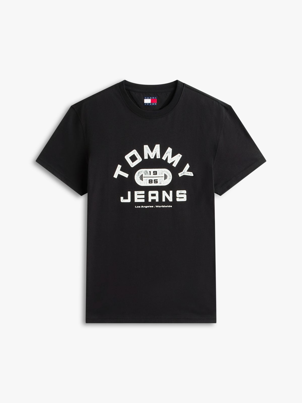 Graphic Crew Neck Jersey T-Shirt — Black