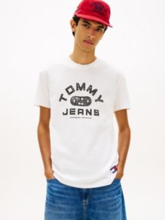 Graphic Crew Neck Jersey T-Shirt — White 1