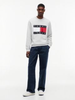 Flag Badge Crew Neck Sweatshirt — Grey 2