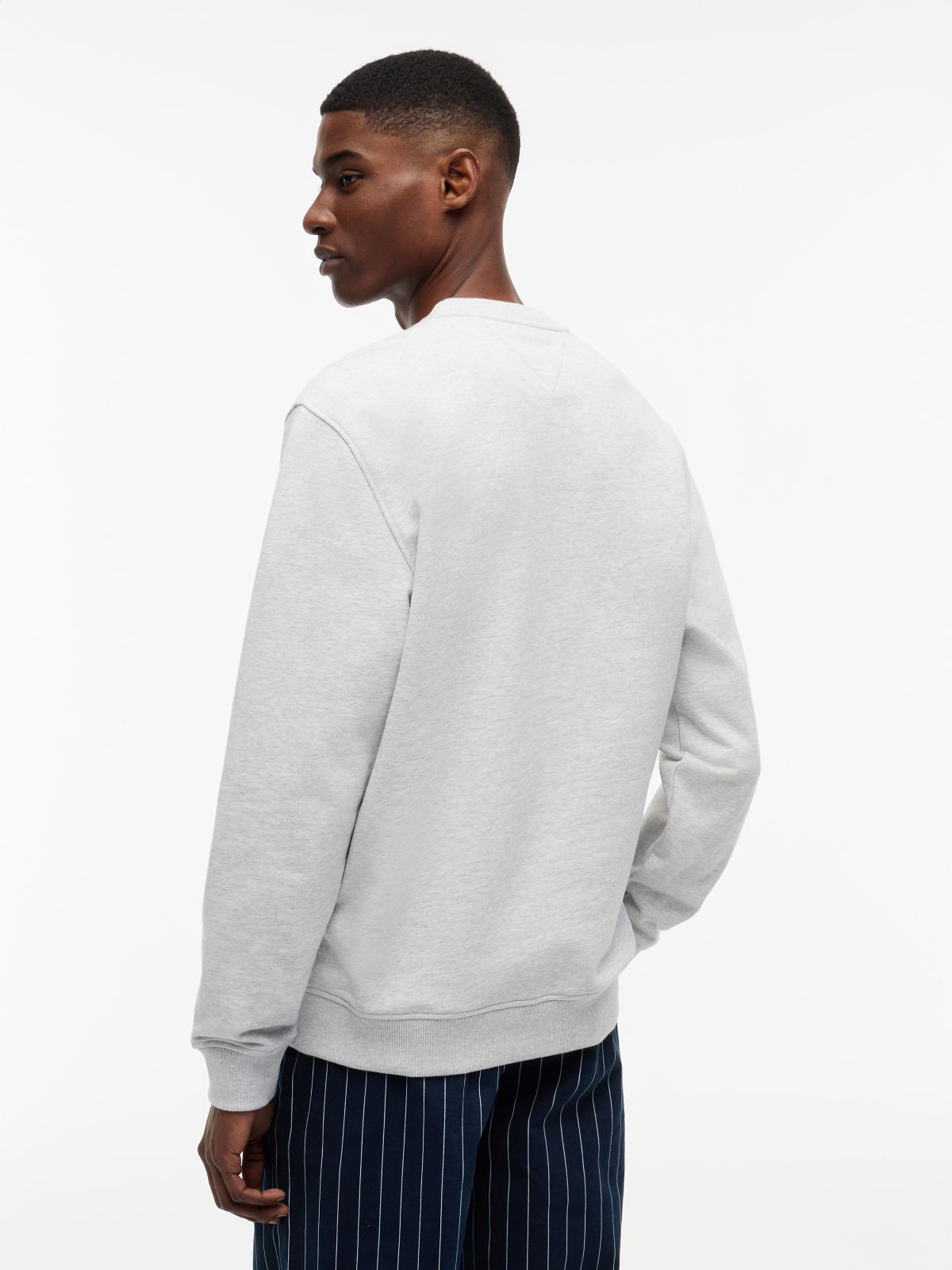Flag Badge Crew Neck Sweatshirt — Grey