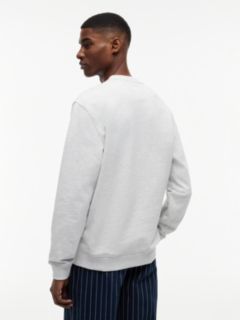 Flag Badge Crew Neck Sweatshirt — Grey 4